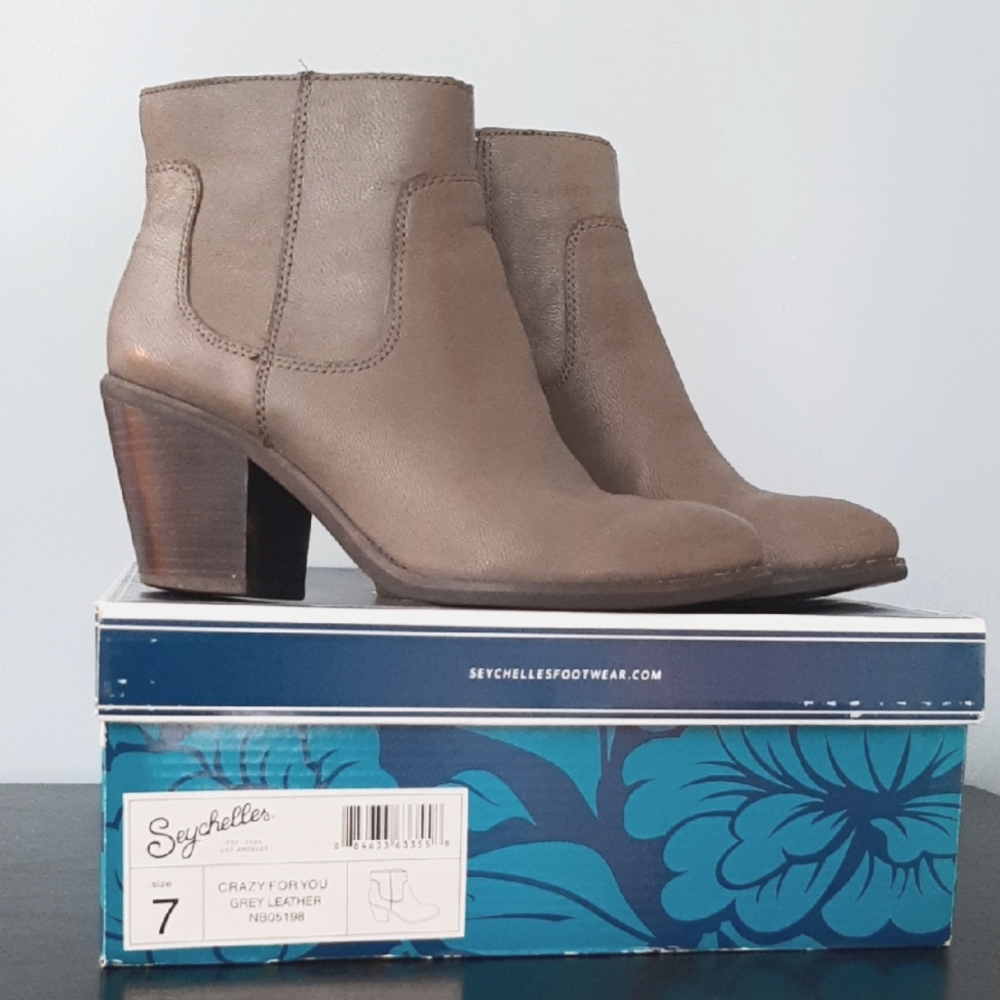 Seychelles Grey Leather Ankle Boot - 7